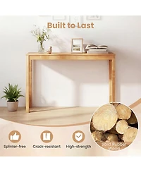Sugift Modern Farmhouse Wooden Console Table with Thickened Top 48in Sofa Table