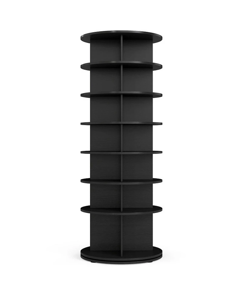 Sugift 7-Tier Rotating Shoe Rack Tower Freestanding Spinning Shoe Organizer Holds 28 Pairs