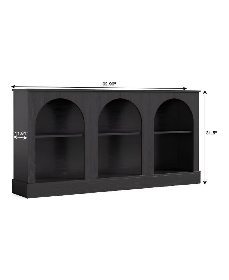 Slickblue Farmhouse Console Table with 3-Tier Storage Shelves