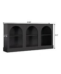 Slickblue Farmhouse Console Table with 3-Tier Storage Shelves