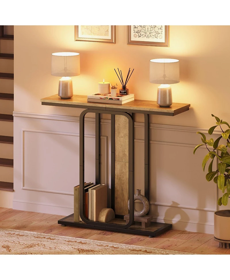 Slickblue Modern 29.5" 2-Tier Narrow Entryway Table for Hallway and Living Room