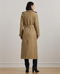 Lauren Ralph Women's Double-Breasted Maxi Trench Cotton-Blend Coat