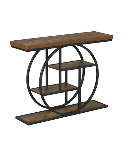 Sugift 4-Tier Console Table 41 in Entryway Table with Storage Shelves