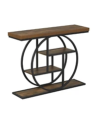 Sugift 4-Tier Console Table 41 in Entryway Table with Storage Shelves