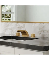 Everstein Widespread Bathroom Faucet 3 Hole, 2-handle Waterfall Sink with Drain Assembly and Overflow