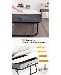 Piscifun Heavy Duty Folding Camping Bed Adjustable Portable With Mattress For Adults 550 Lbs Capacity