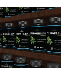 Sunergetic Pterostilbene Supplement with Resveratrol and Quercetin, 60 Capsules