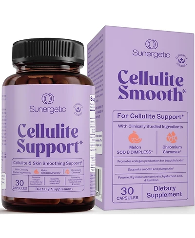 Sunergetic Cellulite Support Capsules with Melon Extract, Hyaluronic Acid, Bamboo Extract, Sea Buckthorn and Vitamin C, 30 Capsules