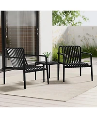 WestinTrends Outdoor Modern Stackable Plastic Patio Club Armchairs (Set of 2)