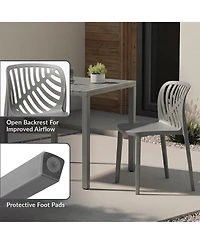 WestinTrends Outdoor Modern Stackable Polypropylene Plastic Patio Bistro Dining Side Chairs (Set of 2)