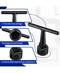 Xdovet Curb Box Wrench Pentagon Water Meter Socket T Handle Valve Tool