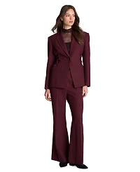 Kenneth Cole Women's Inverted-Pleat Wide-Leg Single Button Lace-Up Blazer