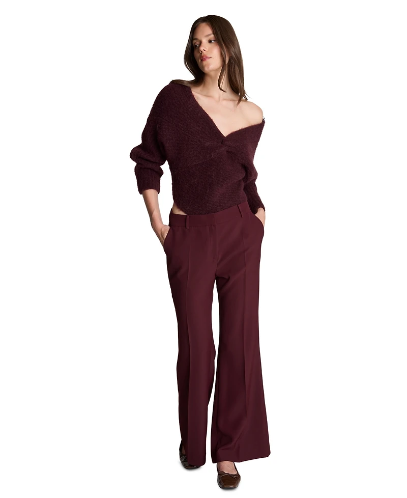 Kenneth Cole Women's Faux Leather High-Rise Wide-Leg Pintuck Pants