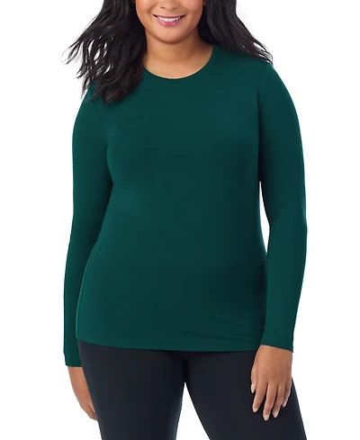 Cuddl Duds Plus Softwear Stretch Long-Sleeve Crewneck Top