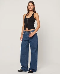 Abrand Juniors' 99 Baggy Bella Wide-Leg Mid-Rise Jeans