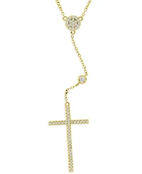 Macy's 14k Gold-Plated Y Shape Chain Cross Necklace