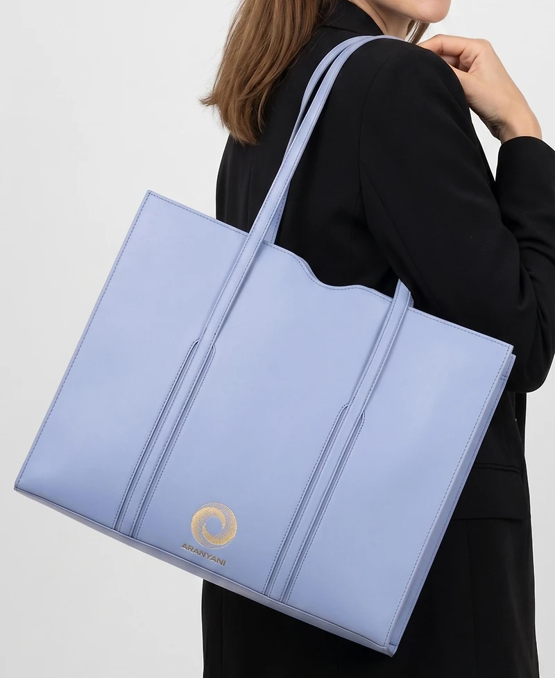 Aranyani Akshaya 16 Italian Leather Tote Bag with 24K Gold Monogram