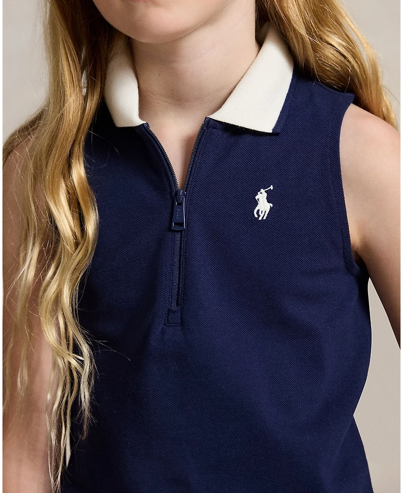 Polo Ralph Lauren Girls' 7-16 Stretch Mesh Boxy Shirt and Skort, 2-Piece Set