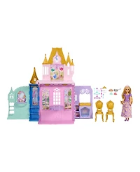 Disney Princess Rapunzel Close & Carry Castle Portable Doll and Five-Play-Area Playset, Ages 3+