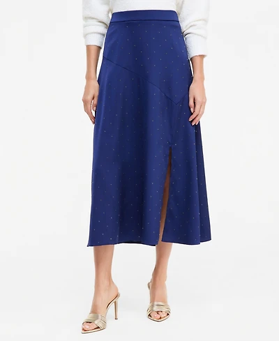 I.n.c. International Concepts Women's Crystal-Embellished Satin Midi Skirt, Macy's Exclusive