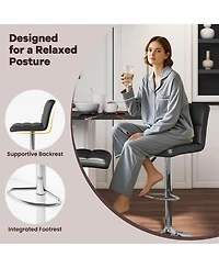 Modern Swivel Bar Stools Set of with Heavy-duty Metal Base & Footrest Back