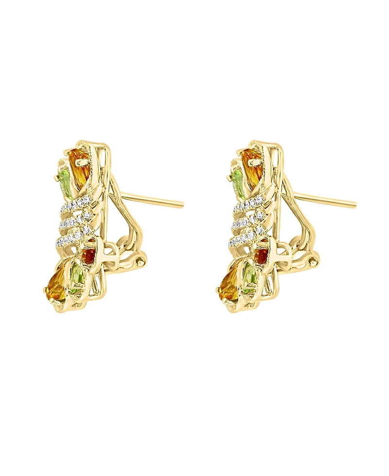Lali Jewels Citrine (1.93 ct. t.w.) & Peridot (0.83 ct. t.w.) Earrings in 14k Yellow Gold