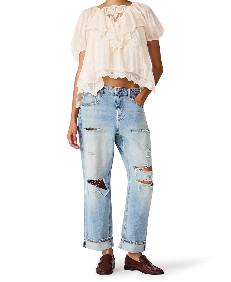Steve Madden Women's Low-Rise Boyfriend Jeans