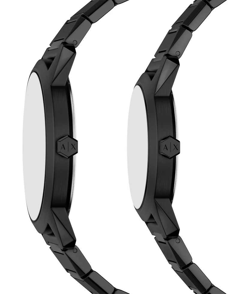 Armani Exchange Men's Quartz Three Hand Black Stainless Steel Watch 42mm