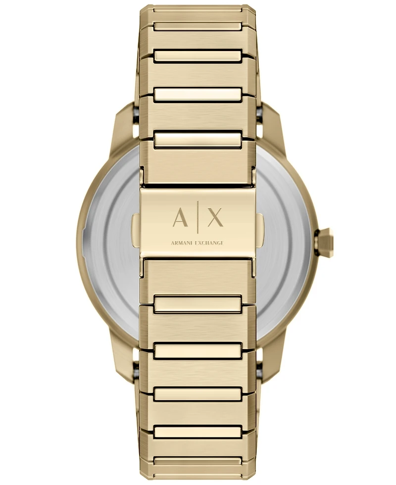 Armani Exchange Men's Quartz Three Hand Gold Stainless Steel Watch 42mm
