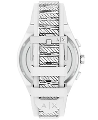 Armani Exchange Men's Sync Quartz Chronograph White Silicone Watch 44mm