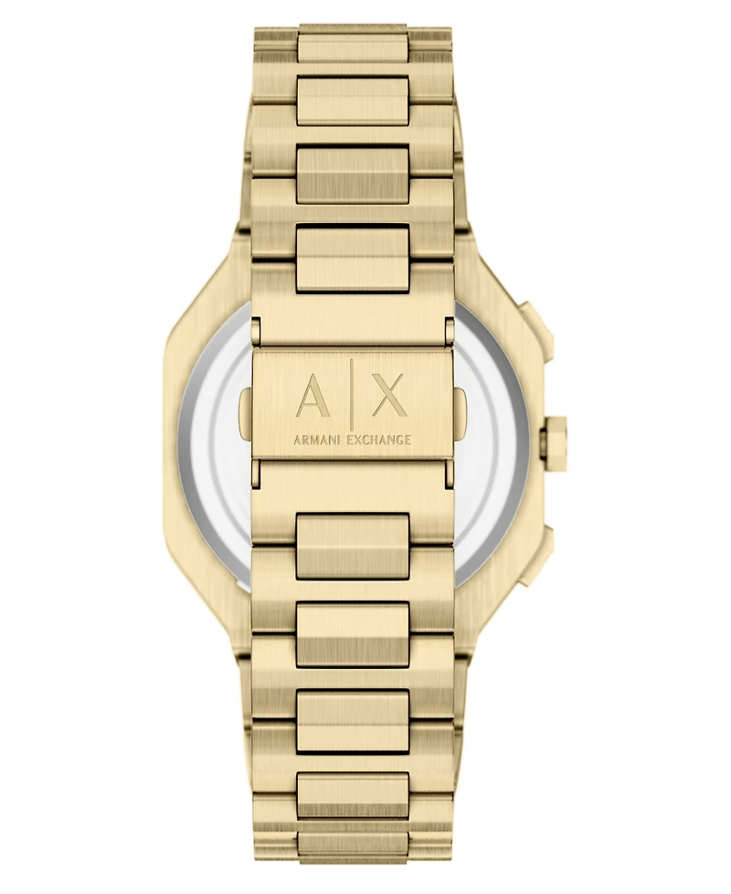 Armani Exchange Men's Quartz Dual Time Gold Stainless Steel Watch 40mm