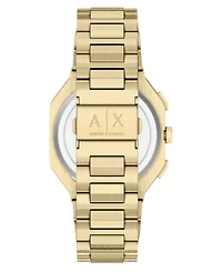 Armani Exchange Men's Quartz Dual Time Gold Stainless Steel Watch 40mm
