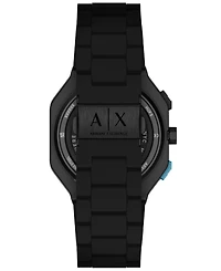 Armani Exchange Men's Quartz Dual Time Black Stainless Steel Watch 40mm