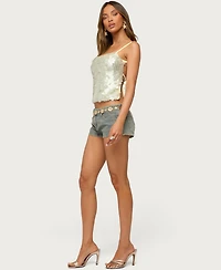 Edikted Women's Macy Sequin Backless Sleeveless Top