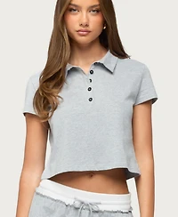 Edikted Women's Tenney Cropped Polo Top