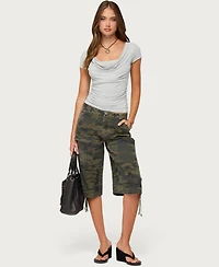 Edikted Womens Yoya Layered Cowl Neck Top