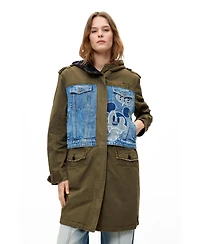 Desigual Women's Hooded Disney Mickey Mouse Print Parka