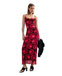 Desigual Women's 2-in-1 Spaghetti-Strap Midi Knit Dress