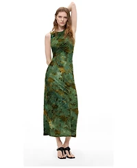 Desigual Women's Fitted Flocked Midi Dress