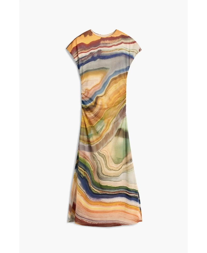 Desigual Women's Short-Sleeve Print Midi Dress