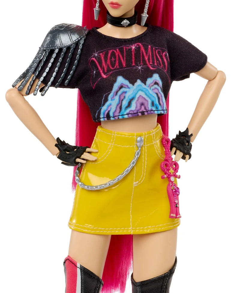 Kpop Demon Hunters Huntrx Mira 12.75" Fashion Doll with 11 Posable Joints and Curved Moon Sword, Ages 4+