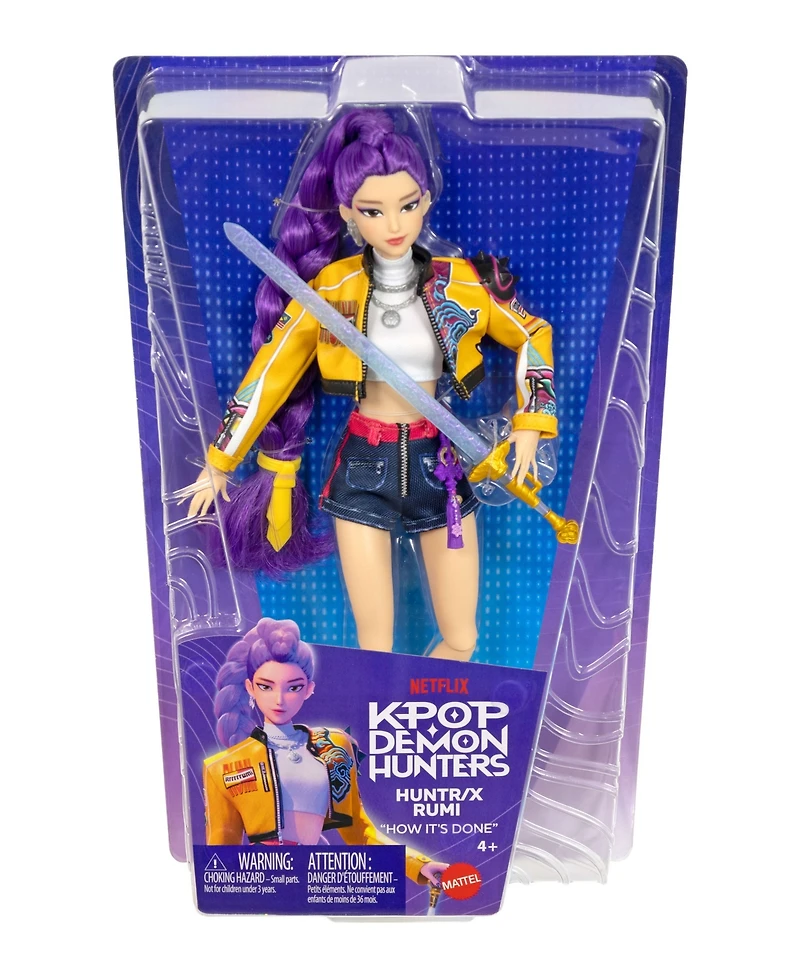Kpop Demon Hunters Huntr/X "How It's Done" Rumi 11" Collectible Fashion Doll With Weapon Accessory, Ages 6+