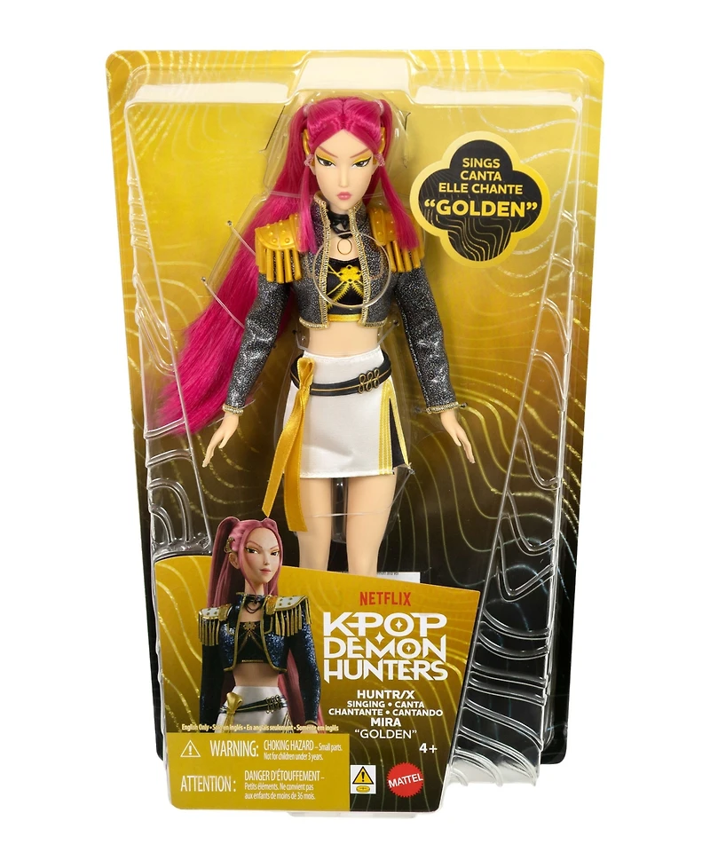 Kpop Demon Hunters Mira Huntr/X 12.75" Singing Fashion Doll with 5 Posable Joints, Ages 4+