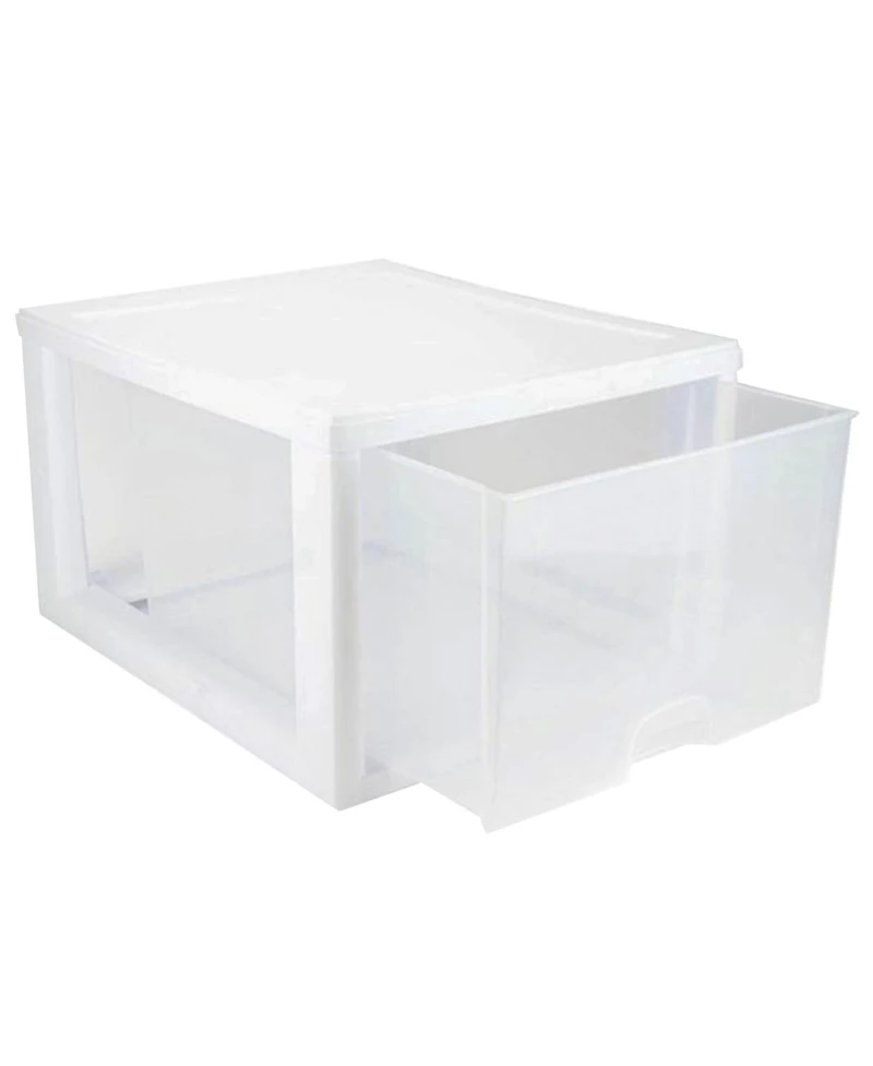 Sterilite 27 Quart Stacking Storage Drawer, Stackable Plastic Bin Drawer, 4 Pack