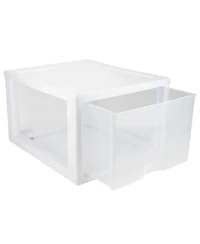 Sterilite 27 Quart Stacking Storage Drawer, Stackable Plastic Bin Drawer, 4 Pack