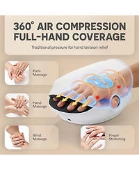 Lifepro DualThera Hand Massager with Red Light Therapy, Heat & Compression – Cordless Hand Massage Machine with Finger Stretching Mode