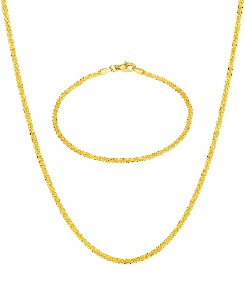 Giani Bernini Intricate Design Sparkle Criss-Cross Necklace and Bracelet Set