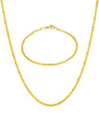 Giani Bernini Intricate Design Sparkle Criss-Cross Necklace and Bracelet Set