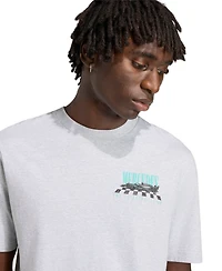 Adidas Men's Heather Gray Mercedes-amg Petronas F1 Team Angled Graphic T-Shirt