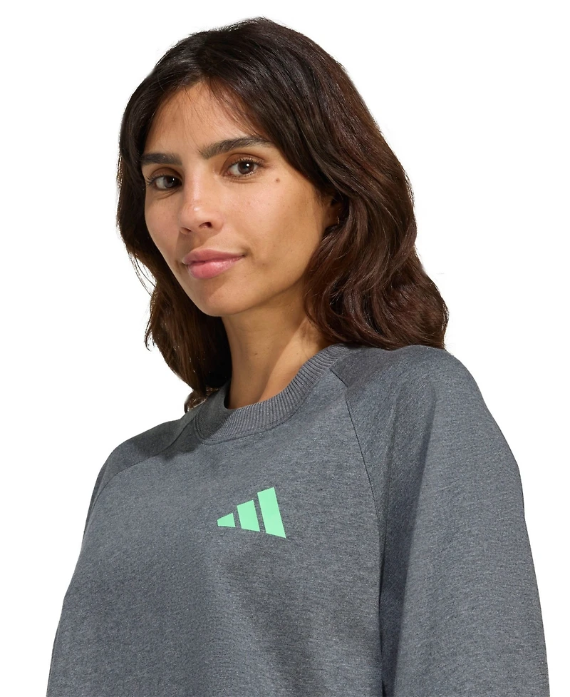 Adidas Women's Graphite Mercedes-amg Petronas F1 Team Premium Oversized Raglan Crop T-Shirt